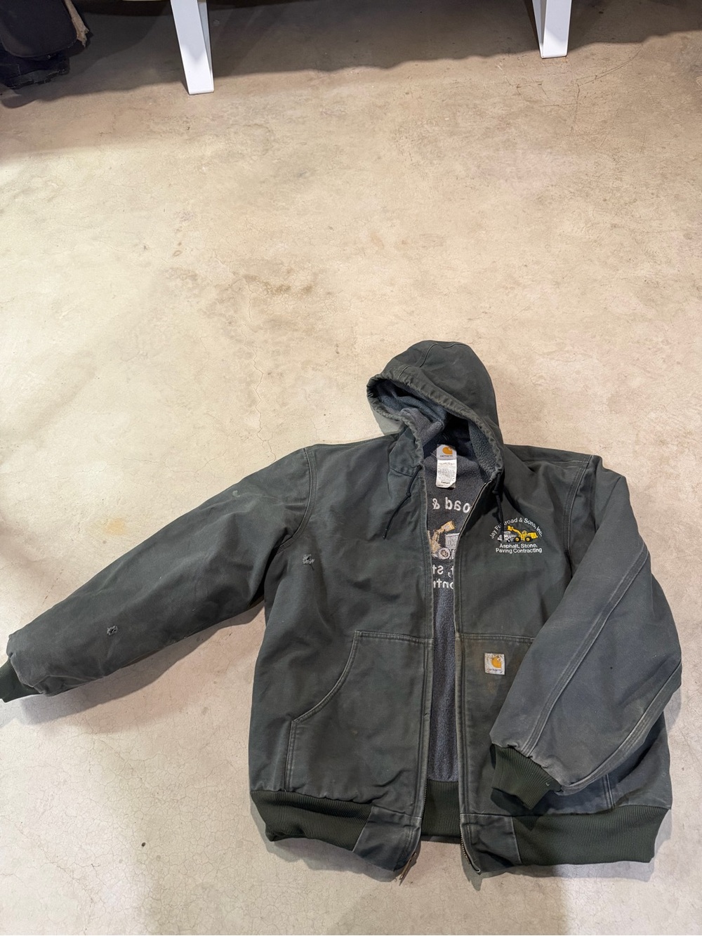 Vintage Carhartt J158 DGR Dark Green Active Jacket XL Distressed Workwear